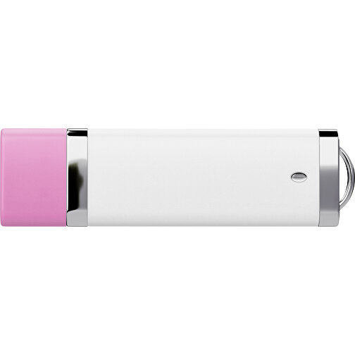 PromoPerfect USB-STICK 2.0 PLASTIK , weiß / rosa MB , 2 GB , Gummiplastik, Kunststoff MB , 7,00cm x 0,70cm x 2,00cm (Länge x Höhe x Breite), Bild 2