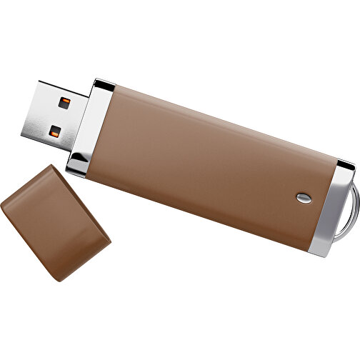 PromoPerfect USB-STICK 2.0 PLASTIK , dunkelbraun MB , 2 GB , Gummiplastik, Kunststoff MB , 7,00cm x 0,70cm x 2,00cm (Länge x Höhe x Breite), Bild 1