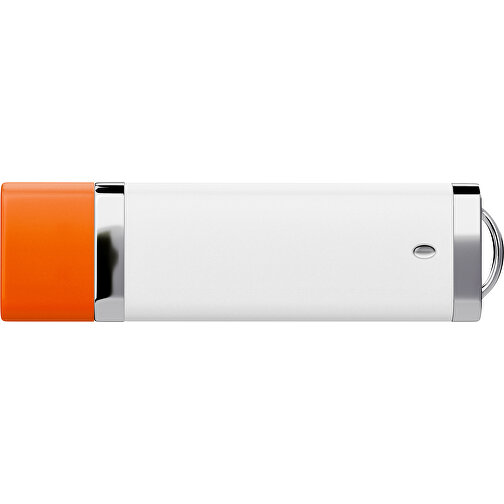 PromoPerfect USB-STICK 2.0 PLASTIK , weiß / orange MB , 1 GB , Gummiplastik, Kunststoff MB , 7,00cm x 0,70cm x 2,00cm (Länge x Höhe x Breite), Bild 2