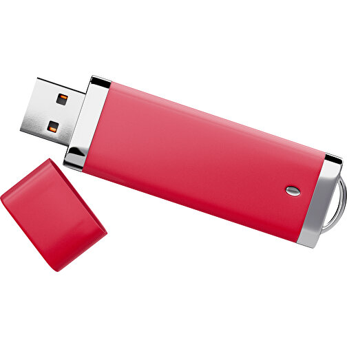 PromoPerfect USB-STICK 2.0 PLASTIK , dunkelrot MB , 1 GB , Gummiplastik, Kunststoff MB , 7,00cm x 0,70cm x 2,00cm (Länge x Höhe x Breite), Bild 1