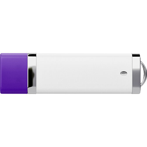 PromoPerfect USB-STICK 2.0 PLASTIK , weiß / violet MB , 16 GB , Gummiplastik, Kunststoff MB , 7,00cm x 0,70cm x 2,00cm (Länge x Höhe x Breite), Bild 2