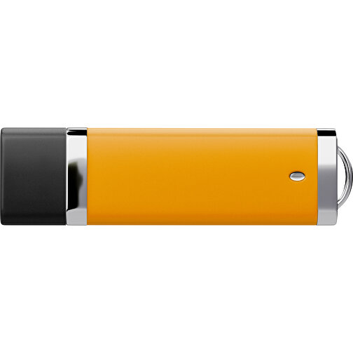 PromoPerfect USB-STICK 2.0 PLASTIK , kürbisorange / schwarz MB , 8 GB , Gummiplastik, Kunststoff MB , 7,00cm x 0,70cm x 2,00cm (Länge x Höhe x Breite), Bild 2