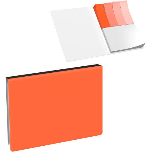 Softcover Haftnotiz-Set Mina , orange / schwarz, Papier, 10,50cm x 0,60cm x 7,50cm (Länge x Höhe x Breite), Bild 1