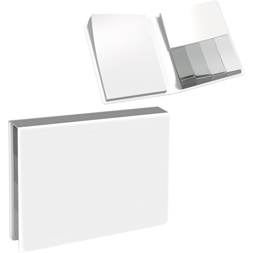 Softcover Haftnotiz-Set Stacey , weiss / grau, Papier, 10,60cm x 1,00cm x 7,60cm (Länge x Höhe x Breite), Bild 1