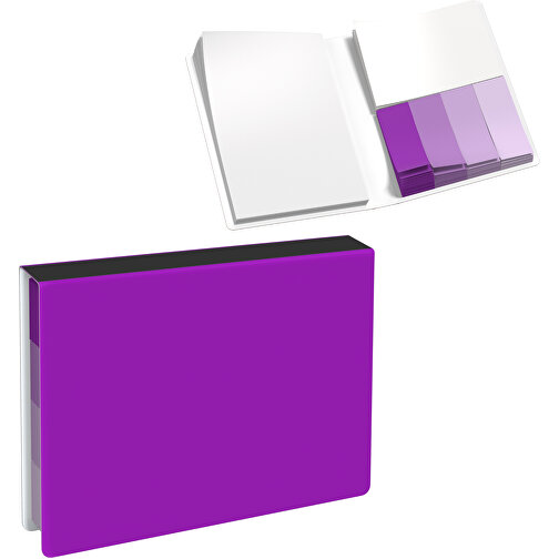 Softcover Haftnotiz-Set Stacey , dunkelmagenta / schwarz, Papier, 10,60cm x 1,00cm x 7,60cm (Länge x Höhe x Breite), Bild 1