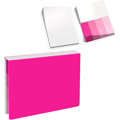 Softcover Haftnotiz-Set Stacey , pink / weiß, Papier, 10,60cm x 1,00cm x 7,60cm (Länge x Höhe x Breite), Bild 1