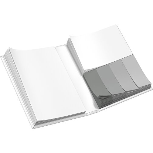 Hardcover Haftnotiz-Set Ana , weiss / grau, Papier, 10,50cm x 1,50cm x 7,50cm (Länge x Höhe x Breite), Bild 3