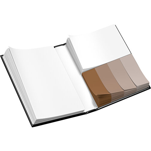 Hardcover Haftnotiz-Set Ana , schwarz / erdbraun, Papier, 10,50cm x 1,50cm x 7,50cm (Länge x Höhe x Breite), Bild 3