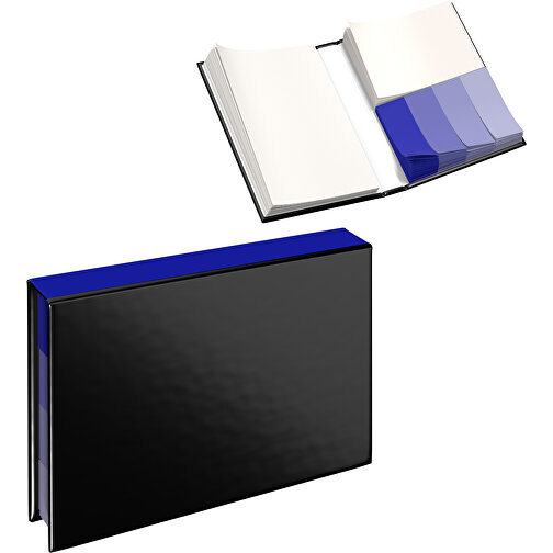 Hardcover Haftnotiz-Set Ana , schwarz / blau, Papier, 10,50cm x 1,50cm x 7,50cm (Länge x Höhe x Breite), Bild 1