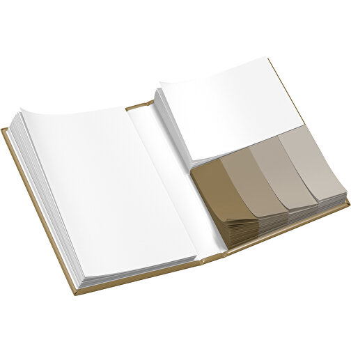 Hardcover Haftnotiz-Set Ana , gold / schwarz, Papier, 10,50cm x 1,50cm x 7,50cm (Länge x Höhe x Breite), Bild 3