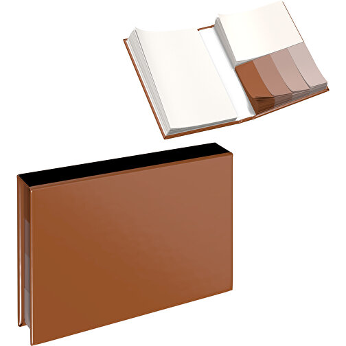 Hardcover Haftnotiz-Set Ana , braun / schwarz, Papier, 10,50cm x 1,50cm x 7,50cm (Länge x Höhe x Breite), Bild 1