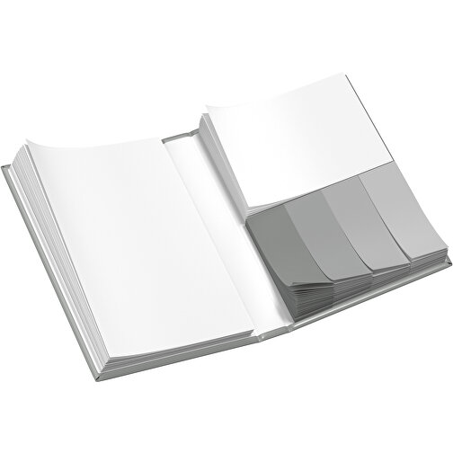 Hardcover Haftnotiz-Set Ana , grau / weiss, Papier, 10,50cm x 1,50cm x 7,50cm (Länge x Höhe x Breite), Bild 3