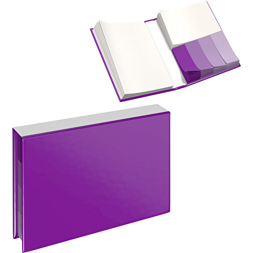 Hardcover Haftnotiz-Set Ana , dunkelmagenta / weiss, Papier, 10,50cm x 1,50cm x 7,50cm (Länge x Höhe x Breite), Bild 1