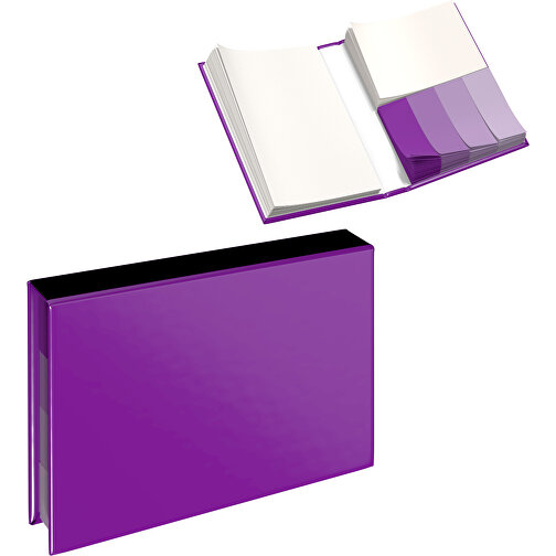 Hardcover Haftnotiz-Set Ana , dunkelmagenta / schwarz, Papier, 10,50cm x 1,50cm x 7,50cm (Länge x Höhe x Breite), Bild 1