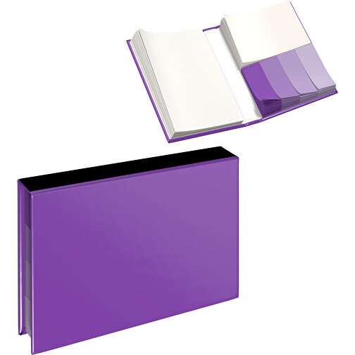 Hardcover Haftnotiz-Set Ana , lavendellila / schwarz, Papier, 10,50cm x 1,50cm x 7,50cm (Länge x Höhe x Breite), Bild 1