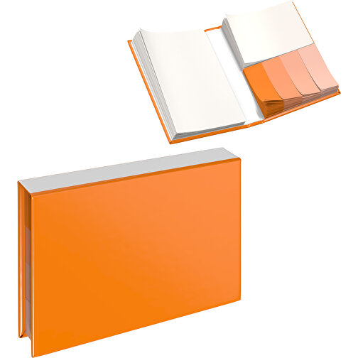 Hardcover Haftnotiz-Set Ana , gelborange / weiss, Papier, 10,50cm x 1,50cm x 7,50cm (Länge x Höhe x Breite), Bild 1