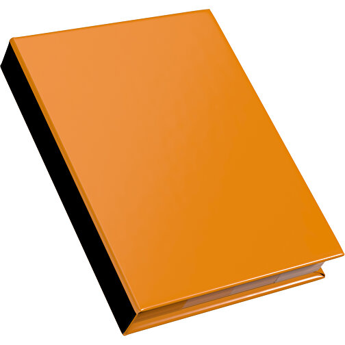 Hardcover Haftnotiz-Set Ana , kürbisorange / schwarz, Papier, 10,50cm x 1,50cm x 7,50cm (Länge x Höhe x Breite), Bild 2