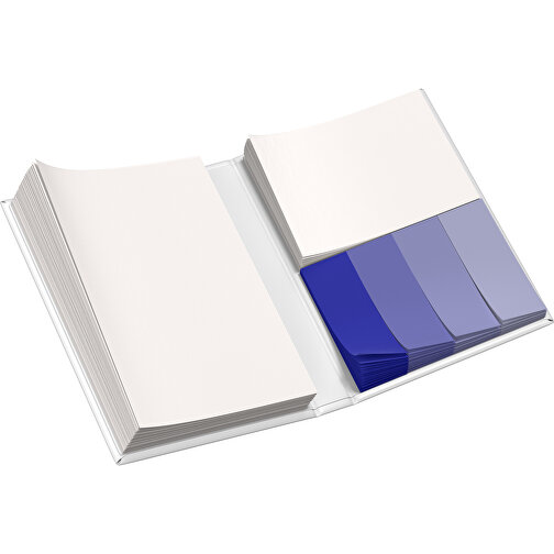 Hardcover Haftnotiz-Set Steffen , weiss / blau, Papier, 10,50cm x 1,80cm x 7,50cm (Länge x Höhe x Breite), Bild 3