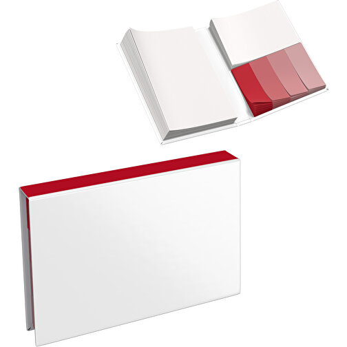 Hardcover Haftnotiz-Set Steffen , weiß / dunkelrot, Papier, 10,50cm x 1,80cm x 7,50cm (Länge x Höhe x Breite), Bild 1