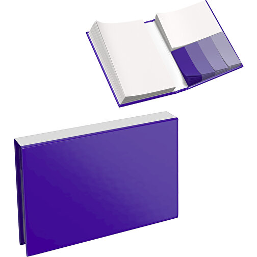 Hardcover Haftnotiz-Set Steffen , violet / weiß, Papier, 10,50cm x 1,80cm x 7,50cm (Länge x Höhe x Breite), Bild 1