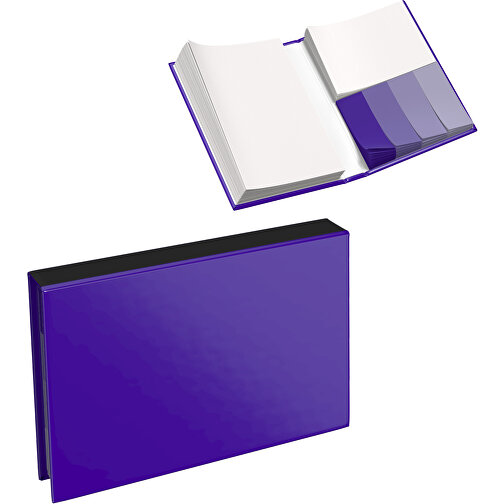 Hardcover Haftnotiz-Set Steffen , violet / schwarz, Papier, 10,50cm x 1,80cm x 7,50cm (Länge x Höhe x Breite), Bild 1