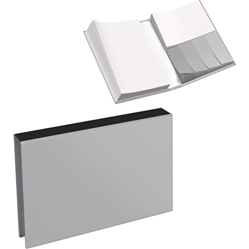 Hardcover Haftnotiz-Set Steffen , hellgrau / schwarz, Papier, 10,50cm x 1,80cm x 7,50cm (Länge x Höhe x Breite), Bild 1