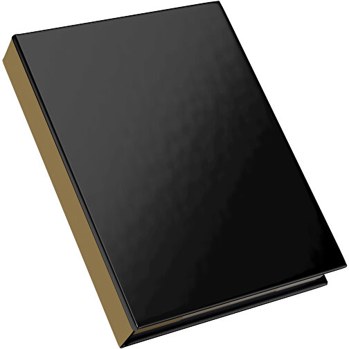 Hardcover Haftnotiz-Set Steffen , schwarz / gold, Papier, 10,50cm x 1,80cm x 7,50cm (Länge x Höhe x Breite), Bild 2