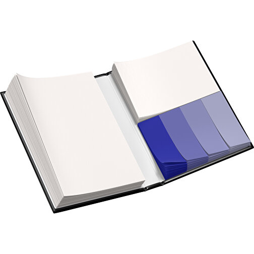 Hardcover Haftnotiz-Set Steffen , schwarz / blau, Papier, 10,50cm x 1,80cm x 7,50cm (Länge x Höhe x Breite), Bild 3