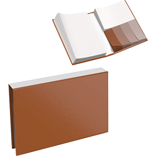 Hardcover Haftnotiz-Set Steffen , braun / weiß, Papier, 10,50cm x 1,80cm x 7,50cm (Länge x Höhe x Breite), Bild 1