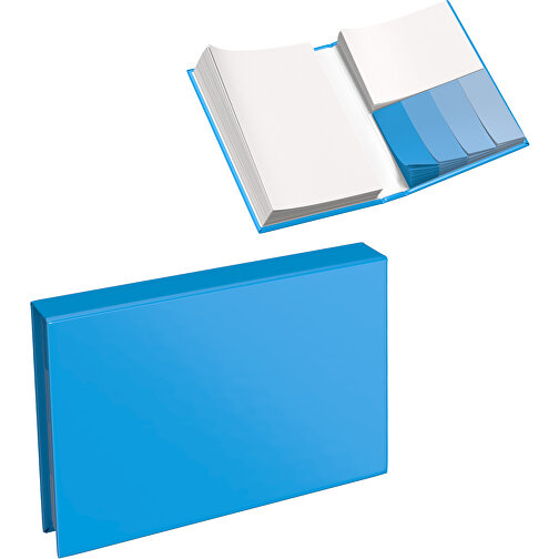 Hardcover Haftnotiz-Set Steffen , himmelblau, Papier, 10,50cm x 1,80cm x 7,50cm (Länge x Höhe x Breite), Bild 1