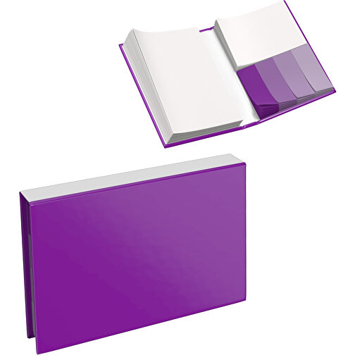 Hardcover Haftnotiz-Set Steffen , dunkelmagenta / weiss, Papier, 10,50cm x 1,80cm x 7,50cm (Länge x Höhe x Breite), Bild 1