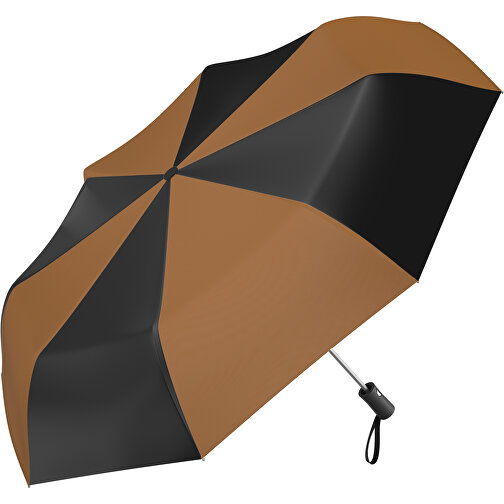 Regenschirm AO Paris , schwarz / erdbraun, 100% Polyester pongee, 31,00cm (Länge), Bild 1