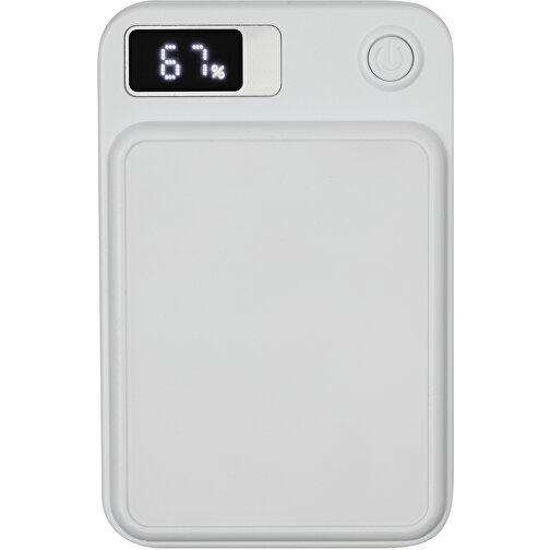 Powerbank MAGNET , weiss, Kunststoff, 9,80cm x 1,50cm x 6,40cm (Länge x Höhe x Breite), Bild 3