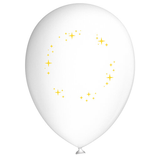 Standardluftballon In Kleinstmengen , weiss / sonnengelb, Naturkautschuk, , Bild 1