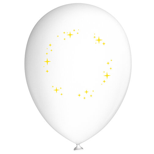 Standardluftballon In Kleinstmengen , weiss / goldgelb, Naturkautschuk, , Bild 1