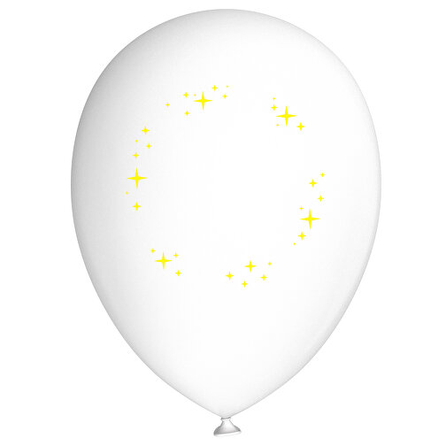 Standardluftballon In Kleinstmengen , weiss / gelb, Naturkautschuk, , Bild 1