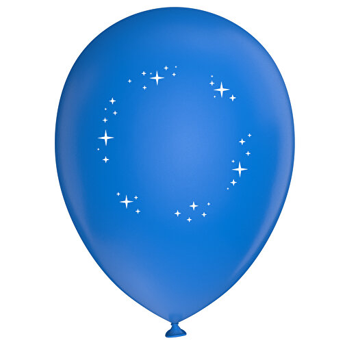 Standardluftballon In Kleinstmengen , mittelblau / weiß, Naturkautschuk, , Bild 1