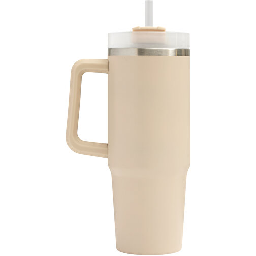 Vakuum-Trinkbecher DRINK DELUXE , beige, Edelstahl / Silikon / Kunststoff, 24,00cm (Länge), Bild 3