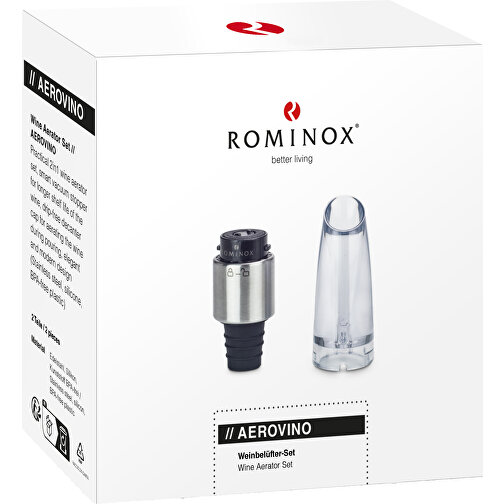 ROMINOX® Weinbelüfter-Set // Aerovino , Edelstahl, Silikon, Kunststoff BPA-frei, 12,70cm x 3,20cm x 3,20cm (Länge x Höhe x Breite), Bild 5