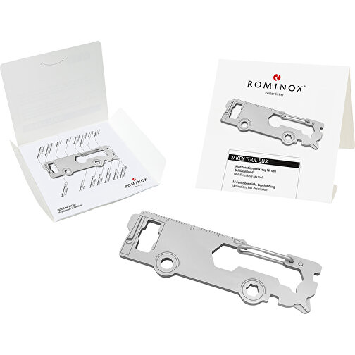 ROMINOX® Key Tool // Bus - 18 Funktionen , Edelstahl, 7,37cm x 0,23cm x 2,30cm (Länge x Höhe x Breite), Bild 1