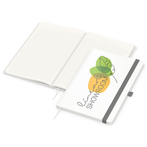 Cuaderno Match-Book verde+azul A4 Cover-Star reciclado mate, gris plateado, Imagen 1