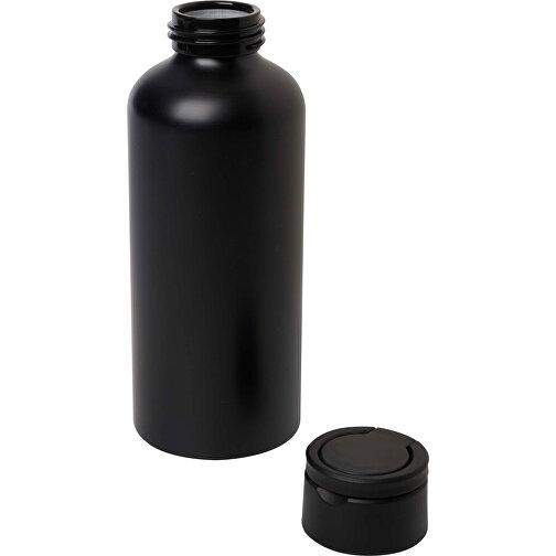 Trinity 600 Ml RCS-zertifizierte Wasserflasche Aus Recyceltem Aluminium Mit RPET-Deckel , schwarz, Recycled Aluminium, Recycelter PP Kunststoff, 7,30cm x 19,30cm x 7,30cm (Länge x Höhe x Breite), Bild 5