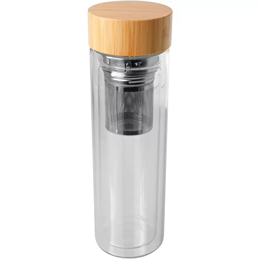 Bouteille à infusion Bailey en verre borosilicate de 400 ml avec couvercle en bambou, Image 1