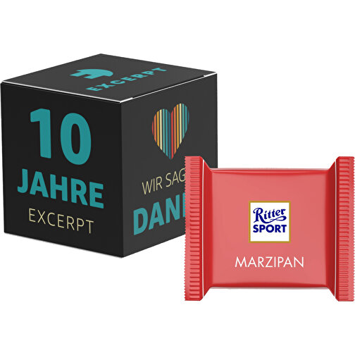 Werbewürfel , Ritter Sport, Werbebox aus weissem Karton, 4,80cm x 4,80cm x 4,80cm (Länge x Höhe x Breite), Bild 1