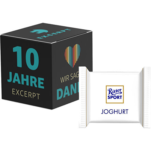 Werbewürfel , Ritter Sport, Werbebox aus weissem Karton, 4,80cm x 4,80cm x 4,80cm (Länge x Höhe x Breite), Bild 1