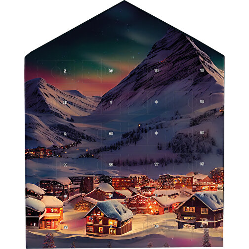 Täfelchen Adventskalender Haus Lindt , Lindt, Vollkartonhülle, weiß, 1,50cm x 21,00cm x 26,00cm (Länge x Höhe x Breite), Bild 1