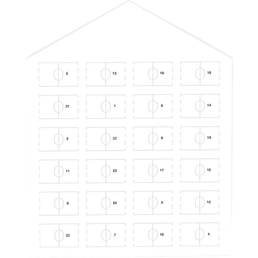 Täfelchen Adventskalender Haus Sarotti , Vollkartonhülle, weiß, 1,50cm x 21,00cm x 26,00cm (Länge x Höhe x Breite), Bild 1