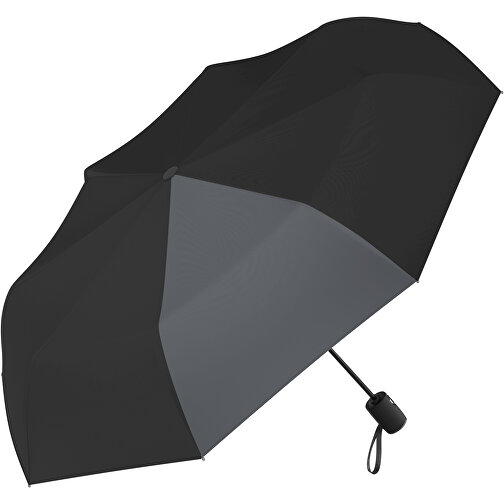 Regenschirm AOC Hamburg , schwarz / dunkelgrau, 100% Polyester Pongee, 30,00cm (Länge), Bild 1