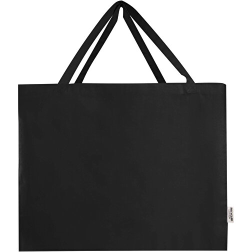 Odessa 220 G/m² Baumwoll Tragetasche Aus GRS Recycelter Baumwolle, Groß , schwarz, GRS-zertifizierte, recycelte Baumwolle, 57,00cm x 42,00cm x 16,50cm (Länge x Höhe x Breite), Bild 3