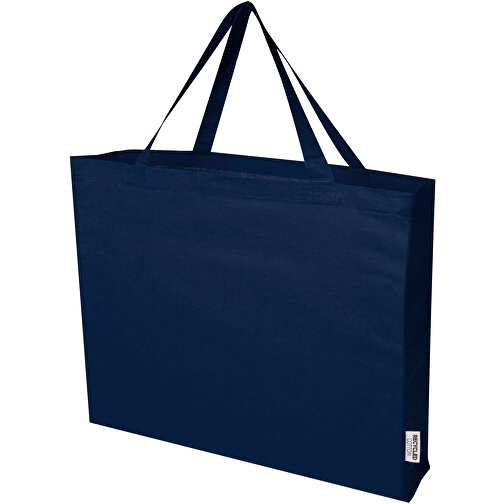 Odessa 220 G/m² Baumwoll Tragetasche Aus GRS Recycelter Baumwolle, Groß , navy, GRS-zertifizierte, recycelte Baumwolle, 57,00cm x 42,00cm x 16,50cm (Länge x Höhe x Breite), Bild 1